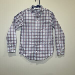 Janie And Jack Long Sleeve Button Down Boys Plaid Shirt Size 8